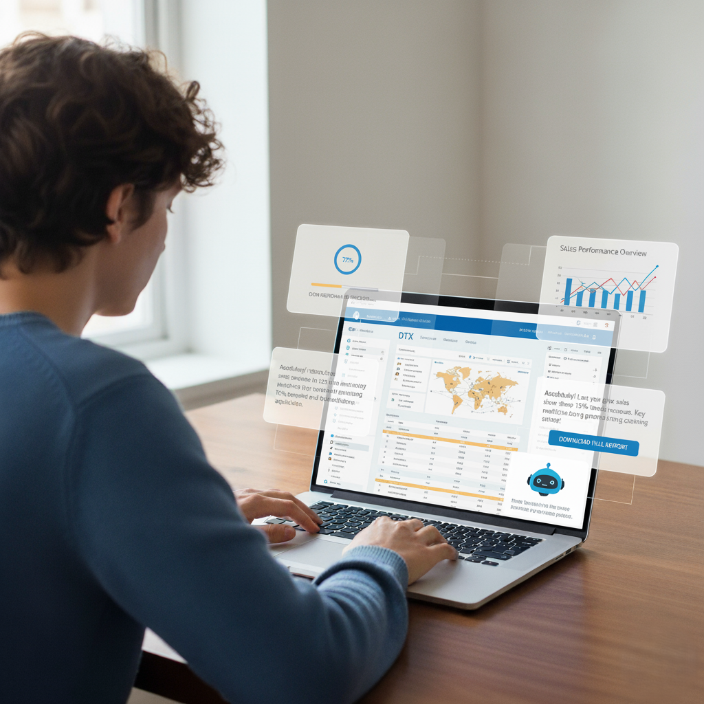 AI agent interface showing automated decision-making and predictive analytics
