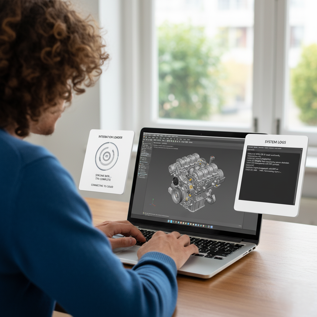 ERP integration dashboard showing connected CAD and PLM systems